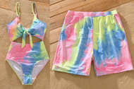 Tie Dye Matching Swimwear Set For Couples