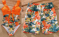 Tropical Plant Matching Swimwear Set For Couples