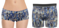 Blue Abstract Print Matching Underwear Set For Couples