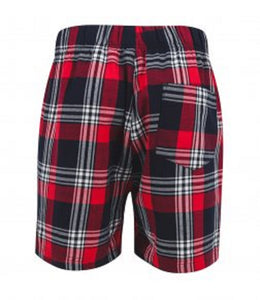 Red Tartan Matching PJ Shorts Set For Couples