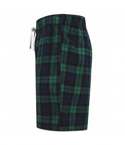 Men's PJ Shorts & Women's PJ Pants Matching Green Tartan Set For Couples