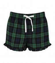 Load image into Gallery viewer, Men&#39;s PJ Pants &amp; Women&#39;s PJ Shorts Matching Green Tartan Set For Couples
