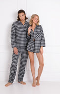 Grey Plaid Matching Pajamas For Couples