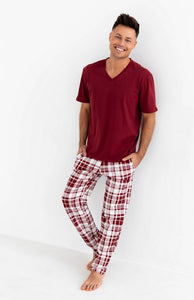 Burgundy Matching Pajamas For Couples