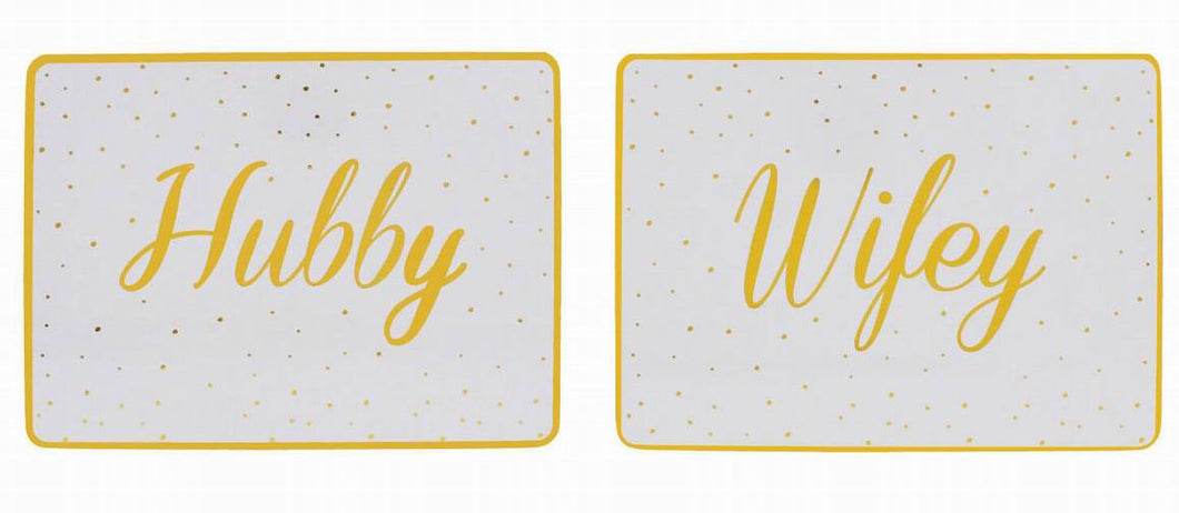 Hubby & Wifey Placemat Set For Couples