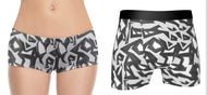 Black Camo Matching Underwear Set For Couples
