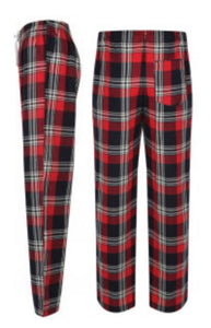 Red Tartan Matching PJ Pants Set For Couples