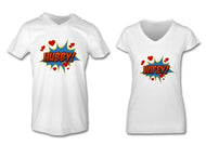 Hubby And Wifey Print T-Shirt Set For Couples