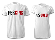 Her King Her Queen T-Shirt Set For Couples