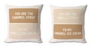 Caramel and Vanilla Cushions For Couples