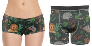 Jungle Themed Matching Underwear Set For Couples