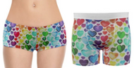 Multi-colour Hearts Matching Underwear Set For Couples
